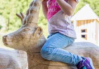 Massivholz-Schnitzerei der Firma Rudolf Spielplatz, Spielplatzbauer, Spielplatzhersteller, Spielplatzgeräte, Schweiz