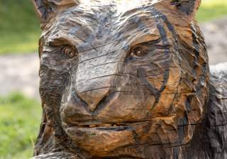 Massivholz-Schnitzerei der Firma Rudolf Spielplatz, Spielplatzbauer, Spielplatzhersteller, Spielplatzgeräte, Schweiz