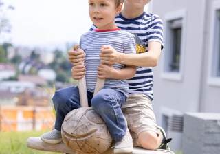 Federwippe Katze der Firma Rudolf Spielplatz, Spielplatzbauer, Spielplatzhersteller, Spielplatzgeräte, Schweiz